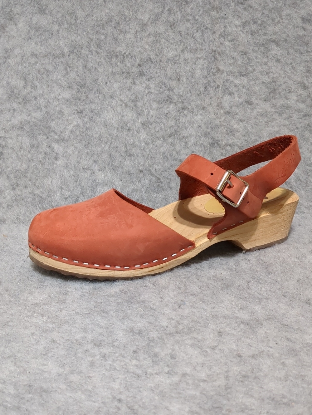 Lotta From Stockholm Coral wood Swedish Clogs Size 40 US 9